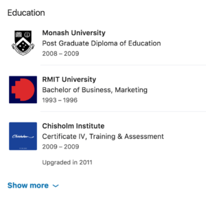 how to optimise your linkedin profile education section