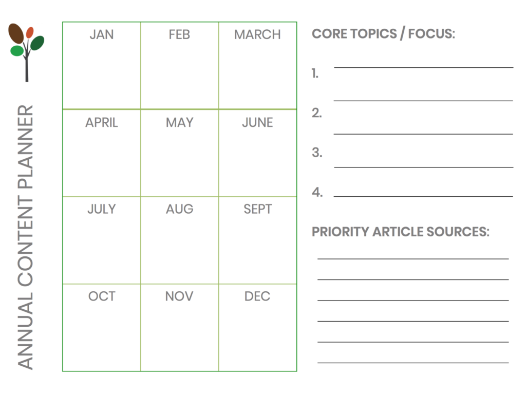 content marketing annual planner