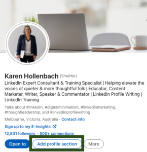 featured section of LinkedIn profile