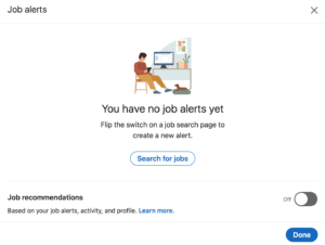 how to set up job alerts on linkedin