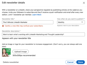 how to write a linkedin newsletter